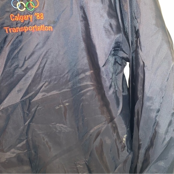 Vintage Olympics '88 Blue Windbreaker Lightweight Water-Resistant Jacket M - Picture 5 of 10
